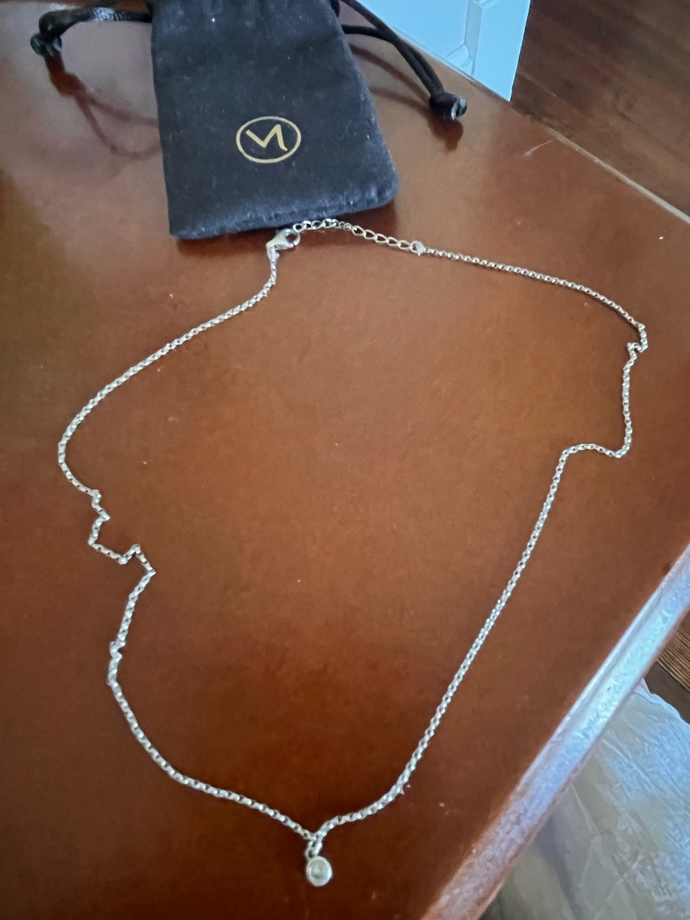 Mejuri Silver Chain Necklace with Single Round Pendant